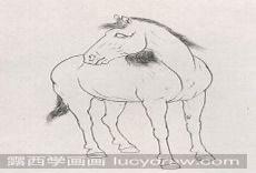 毛笔画马的教程